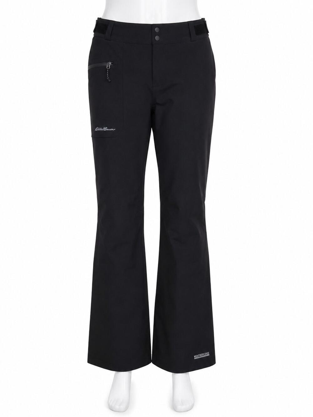 Eddie Bauer Weather Pants Womens Sz PM Black 100% Polyurethane Shell Coating